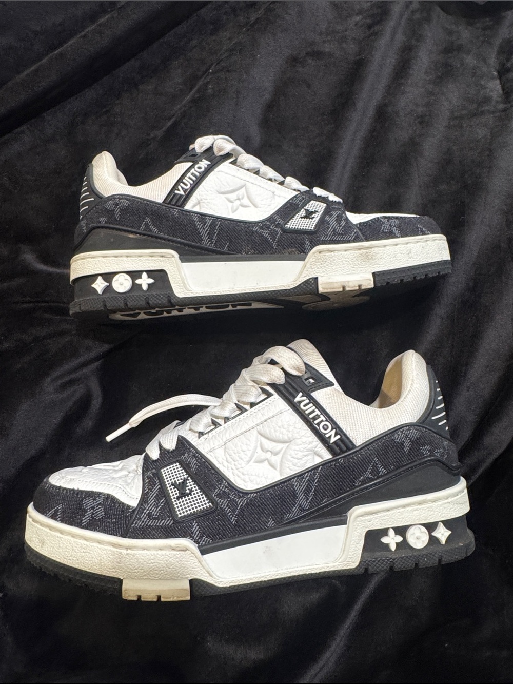 Louis Vuitton Black & White Low-Top Sneakers